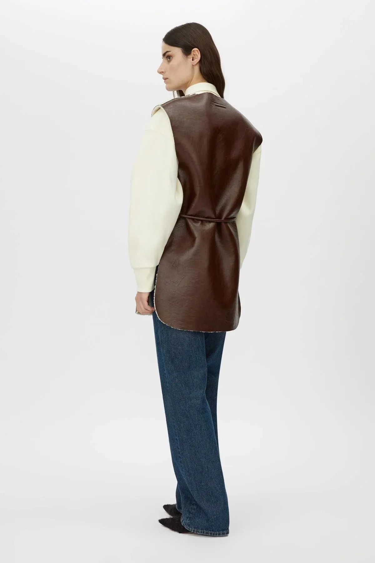 Camilla and Marc | Oswald Reverse Shearling Vest - Chicory sold by Sister & Co product image thumbnail 4