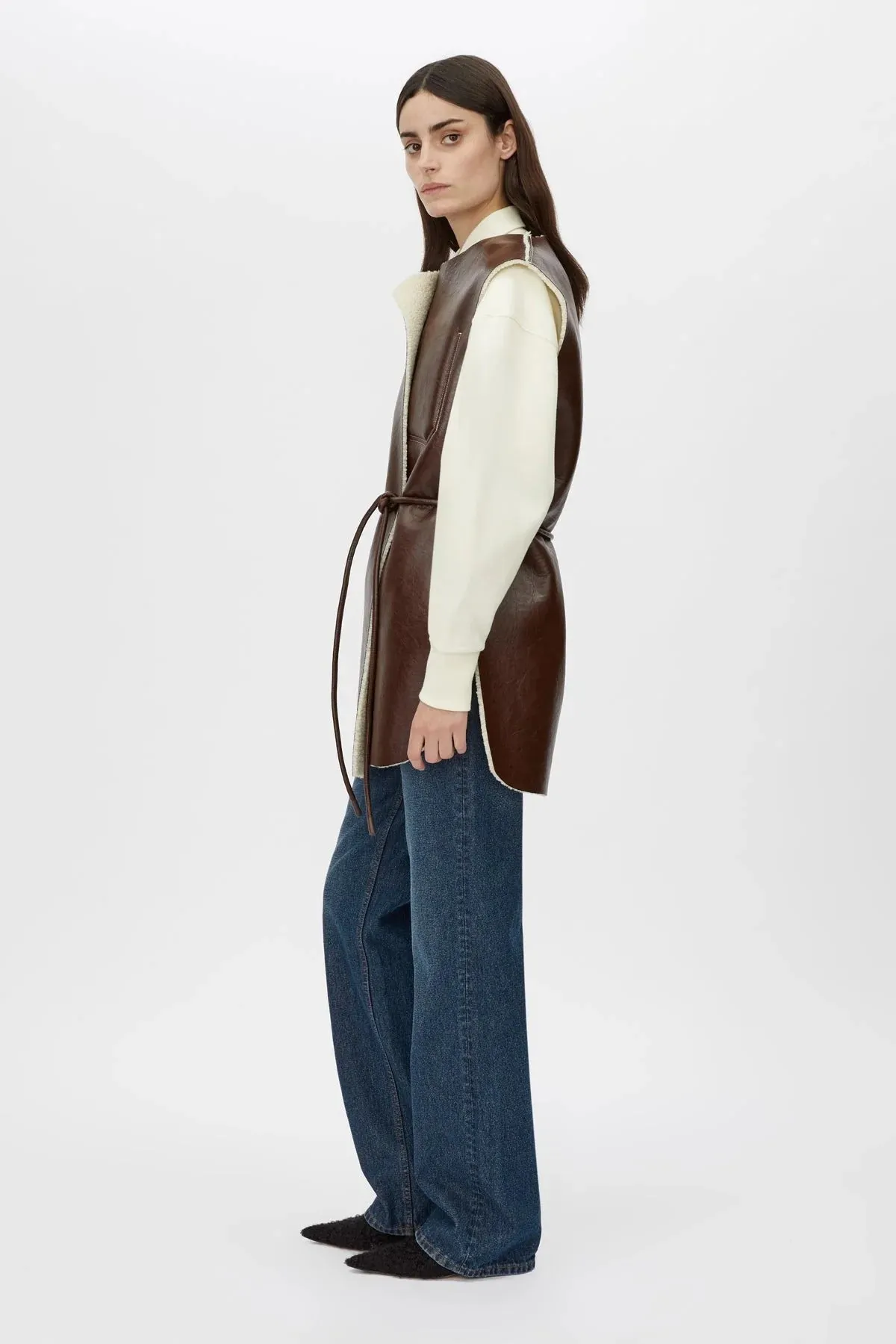 Camilla and Marc | Oswald Reverse Shearling Vest - Chicory sold by Sister & Co product image thumbnail 3