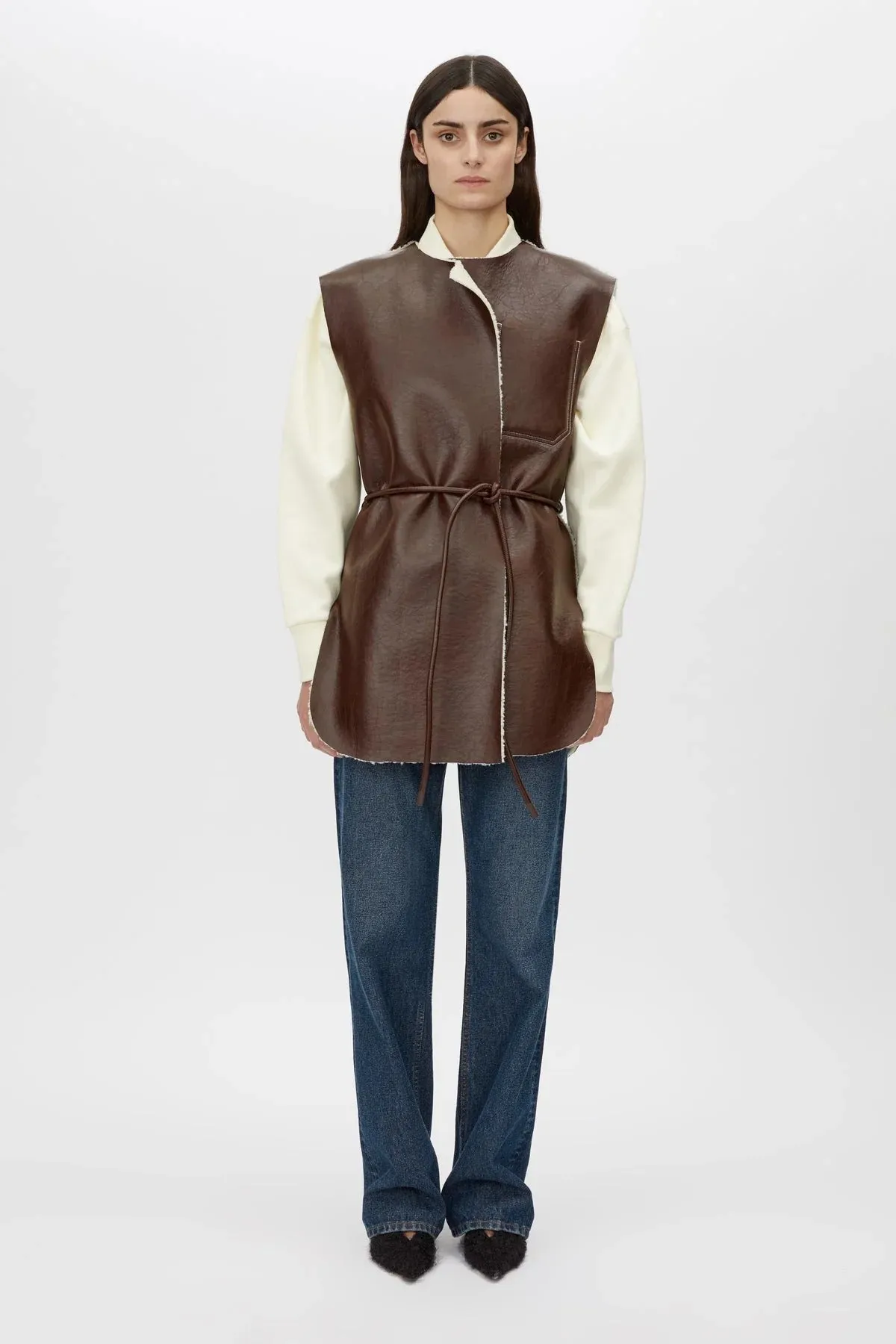 Camilla and Marc | Oswald Reverse Shearling Vest - Chicory sold by Sister & Co product image thumbnail 2