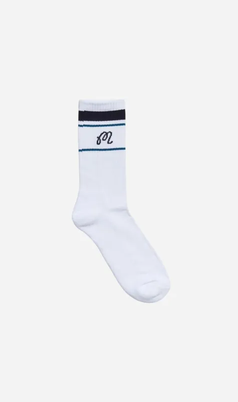 Malbon | Sportiva Sock - White sold by Sister & Co