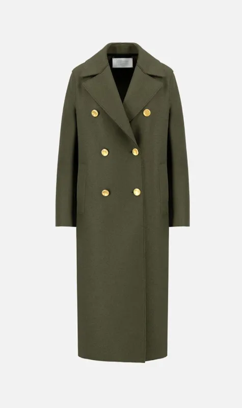 Harris Wharf London | Military Coat With Golden Buttons - Dark Khaki sold by Sister & Co