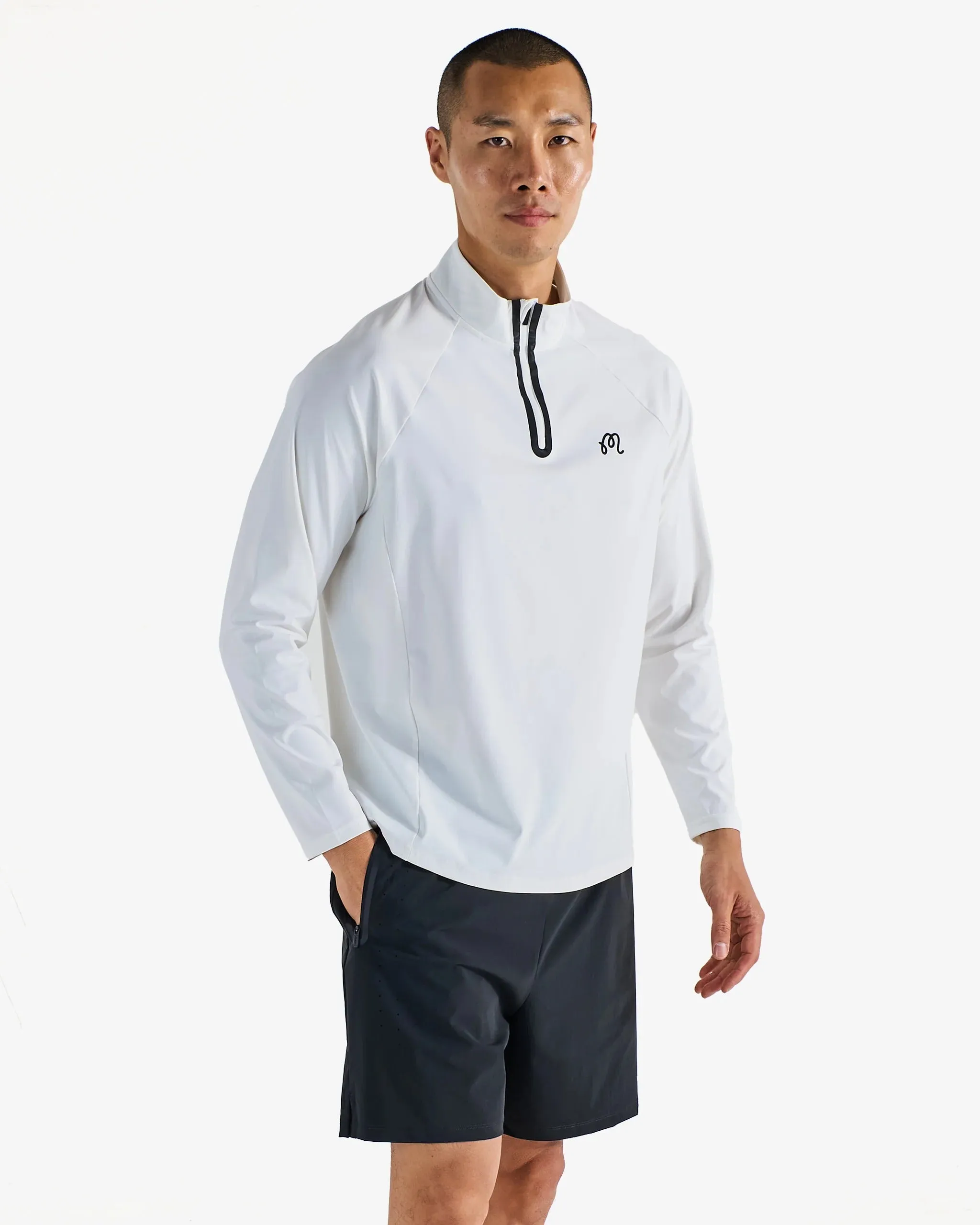 Malbon | Performance Raglan Quarter Zip - White sold by Sisters & Co product image thumbnail 4