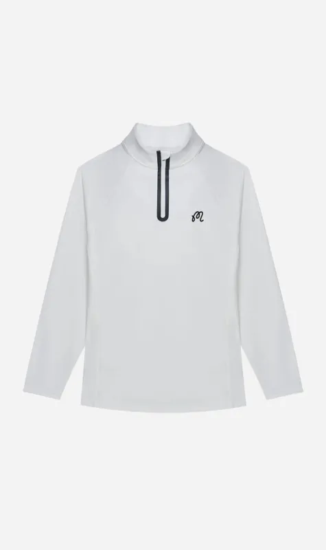 Malbon | Performance Raglan Quarter Zip - White sold by Sister & Co