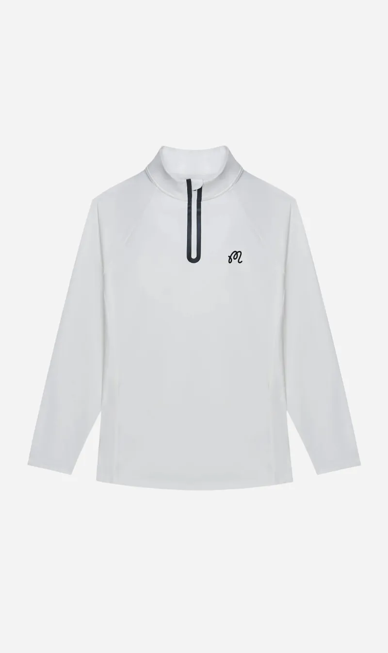 Malbon | Performance Raglan Quarter Zip - White sold by Sisters & Co