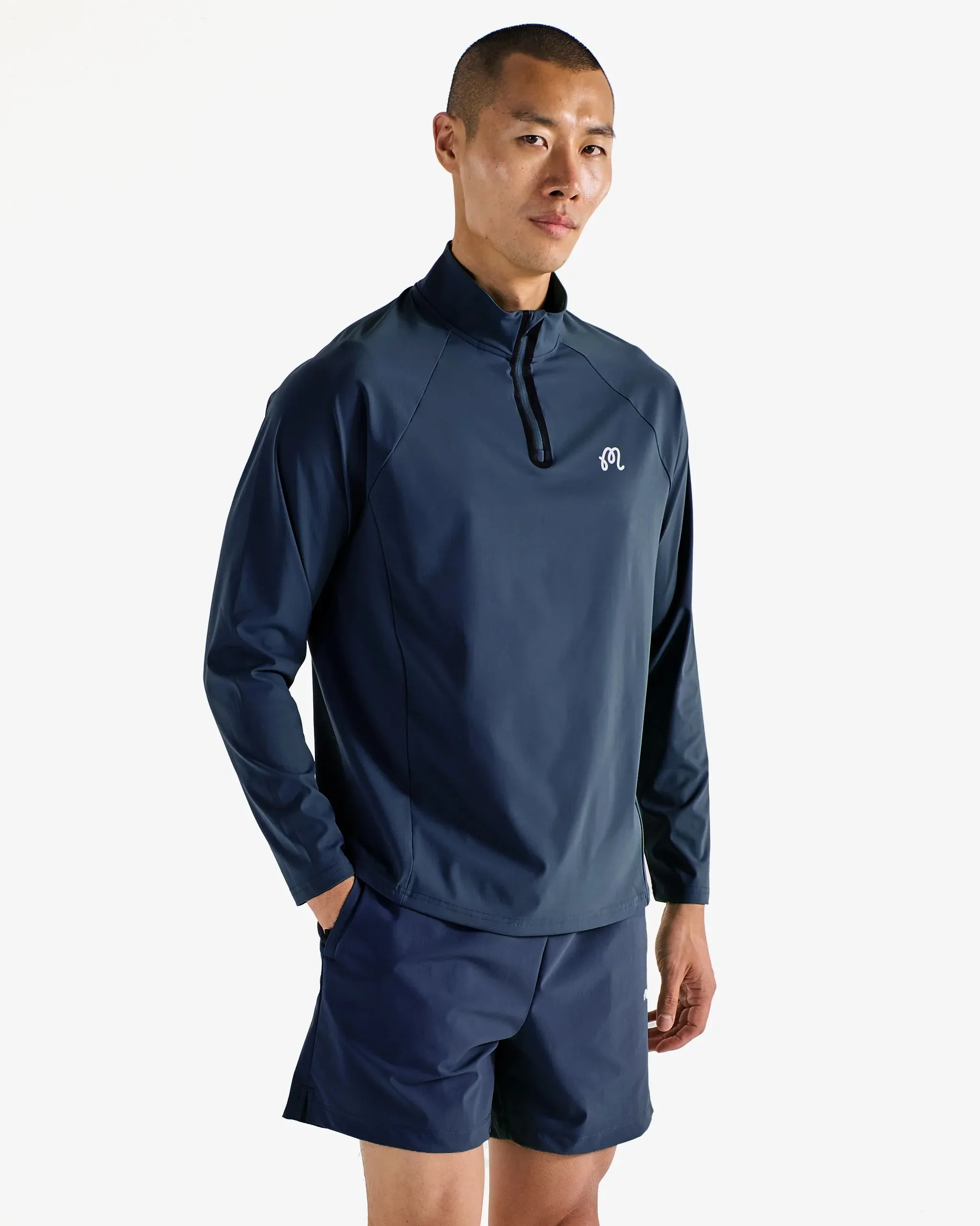 Malbon | Performance Raglan Quarter Zip - Navy sold by Sisters & Co product image thumbnail 4