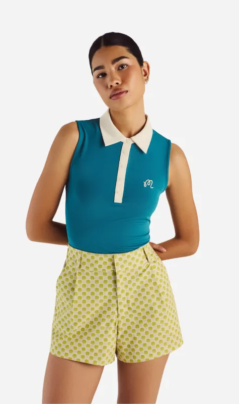 Malbon | Claudia Sleeveless Polo - Azurra sold by Sister & Co