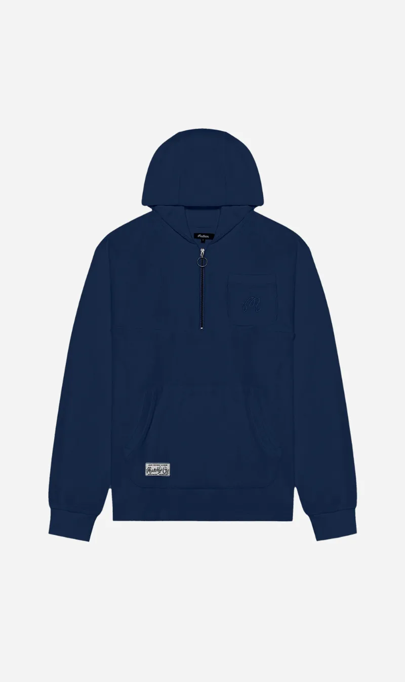 Malbon | Castello French Terry Quarter Zip Hoodie - Ocean sold by Sister & Co