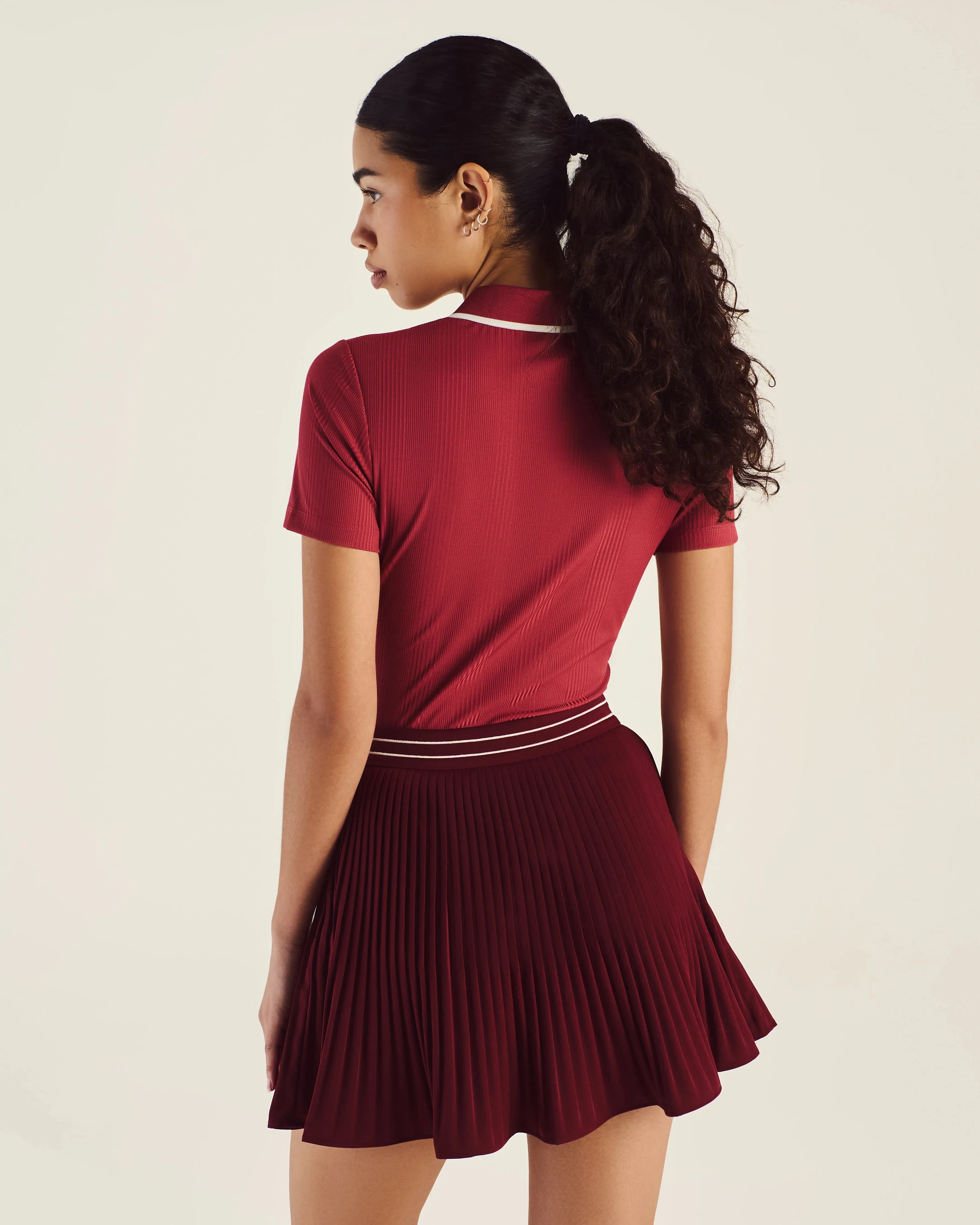 Malbon | Camilla Quarter Zip Polo - Garnet sold by Sisters & Co product image thumbnail 4