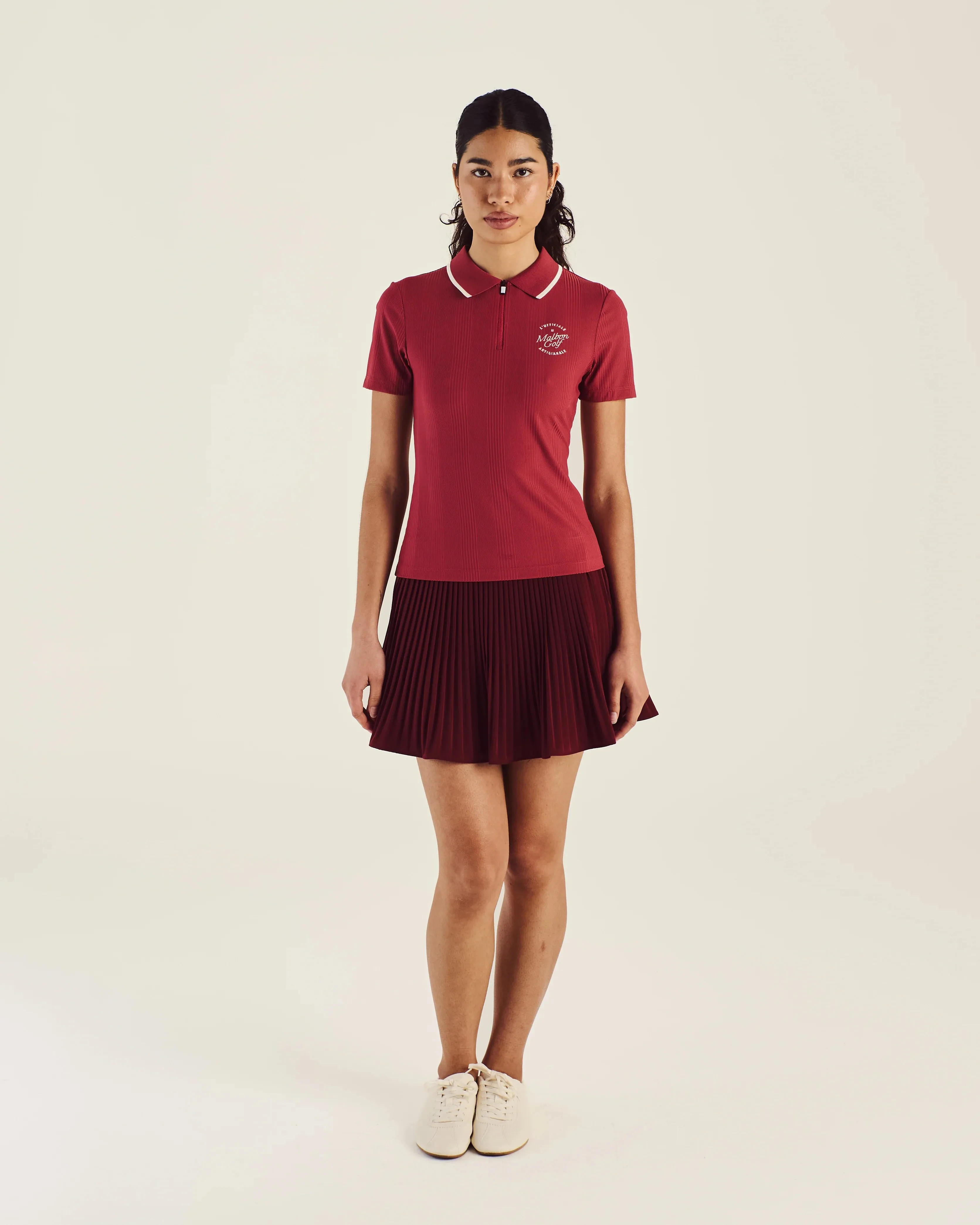 Malbon | Camilla Quarter Zip Polo - Garnet sold by Sisters & Co product image thumbnail 3