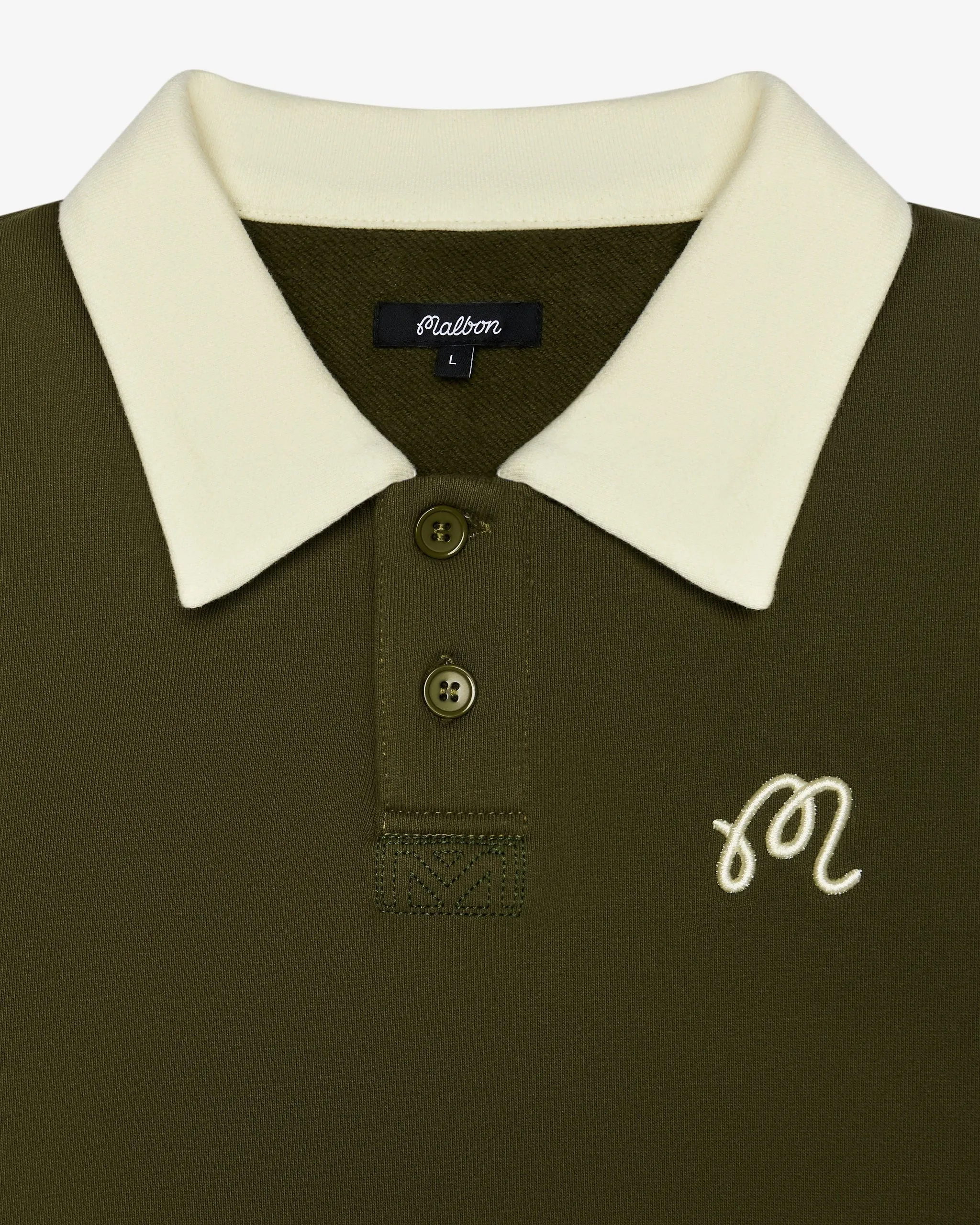 Malbon | Artigianale Collared Crewneck - Cypress Green sold by Sisters & Co product image thumbnail 3