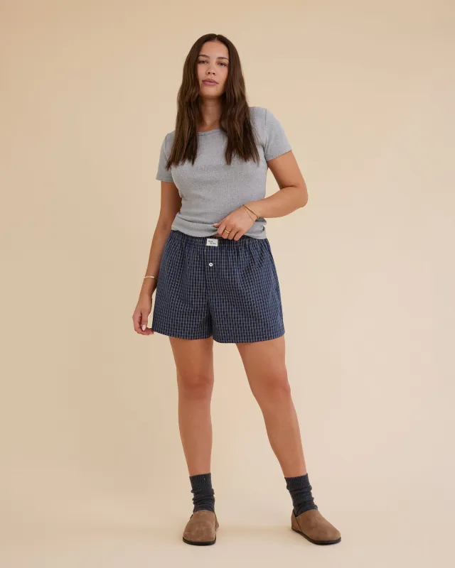 Dear Dylan | Boxer Short - Club Navy Plaid sold by Sister & Co