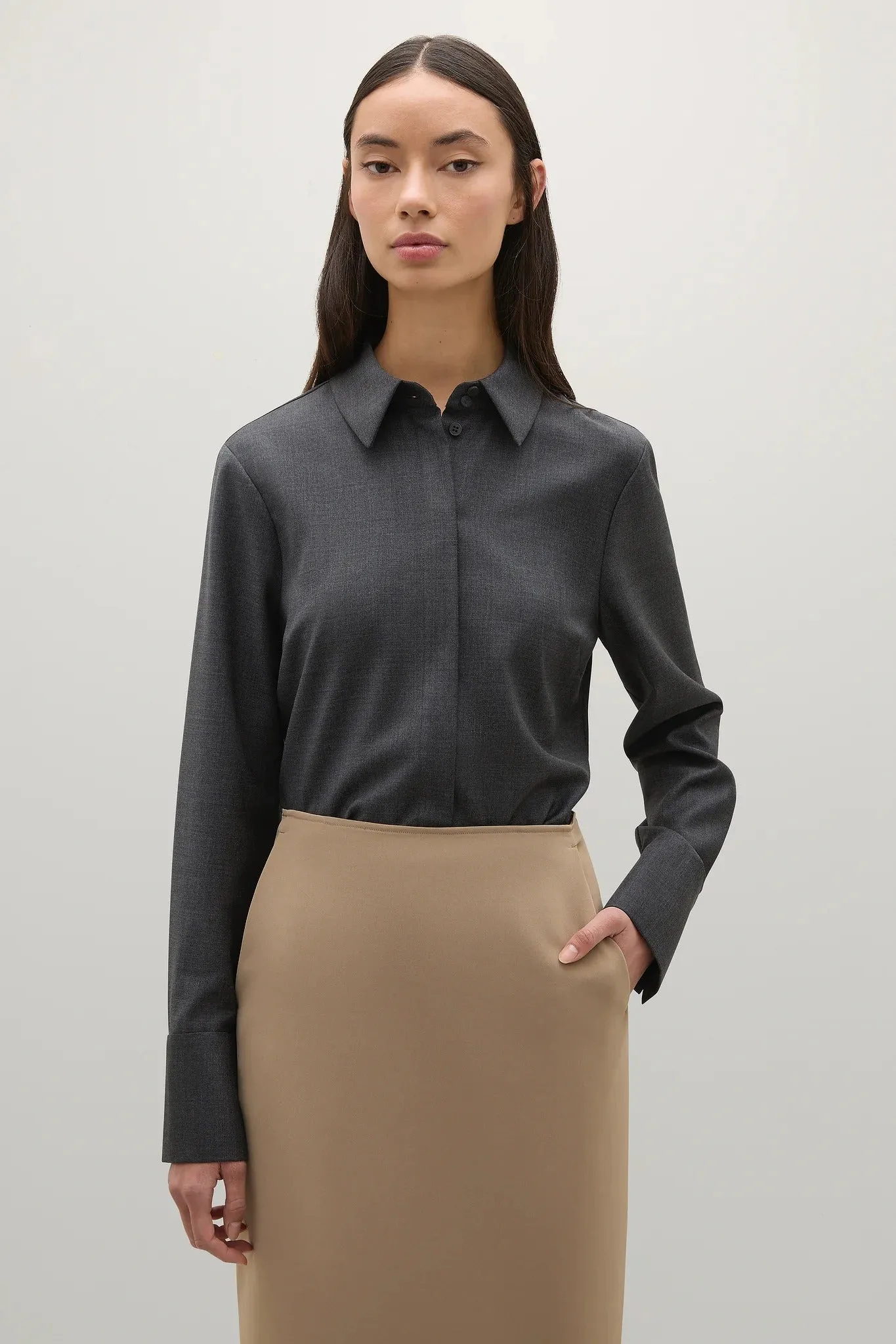 A.Emery | The Philippa Shirt - Charcoal Melange sold by Sister & Co product image thumbnail 2