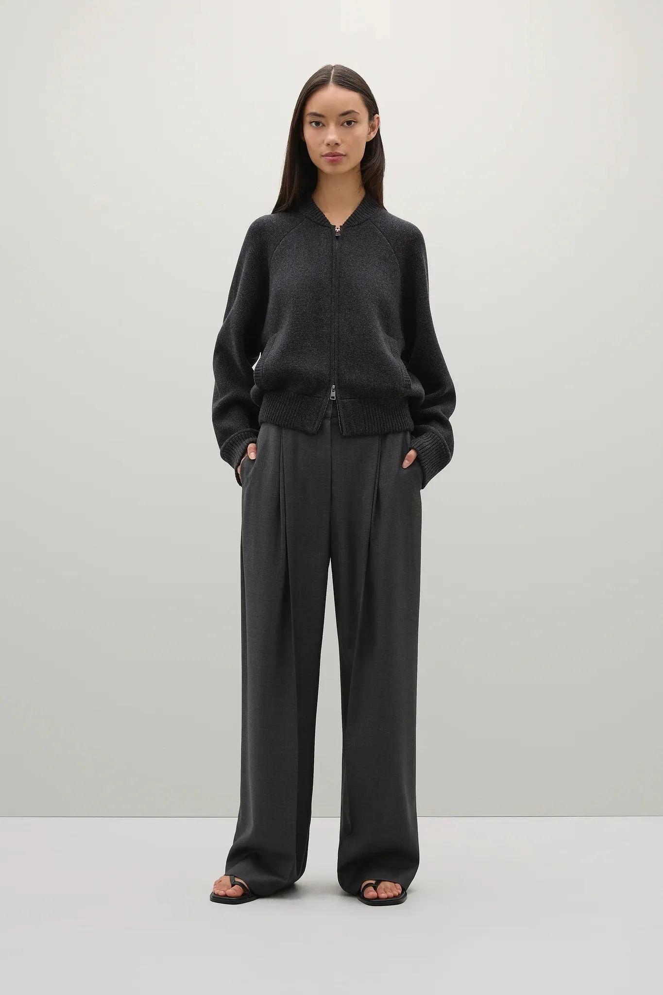 A. Emery | The Herman Knit Bomber - Charcoal Melange sold by Sister & Co product image thumbnail 3