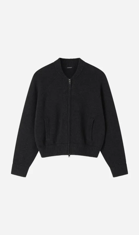 A. Emery | The Herman Knit Bomber - Charcoal Melange sold by Sister & Co