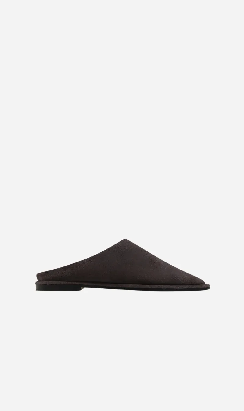 A.Emery | The Spencer Flat - Liquorice Suede sold by Sisters & Co
