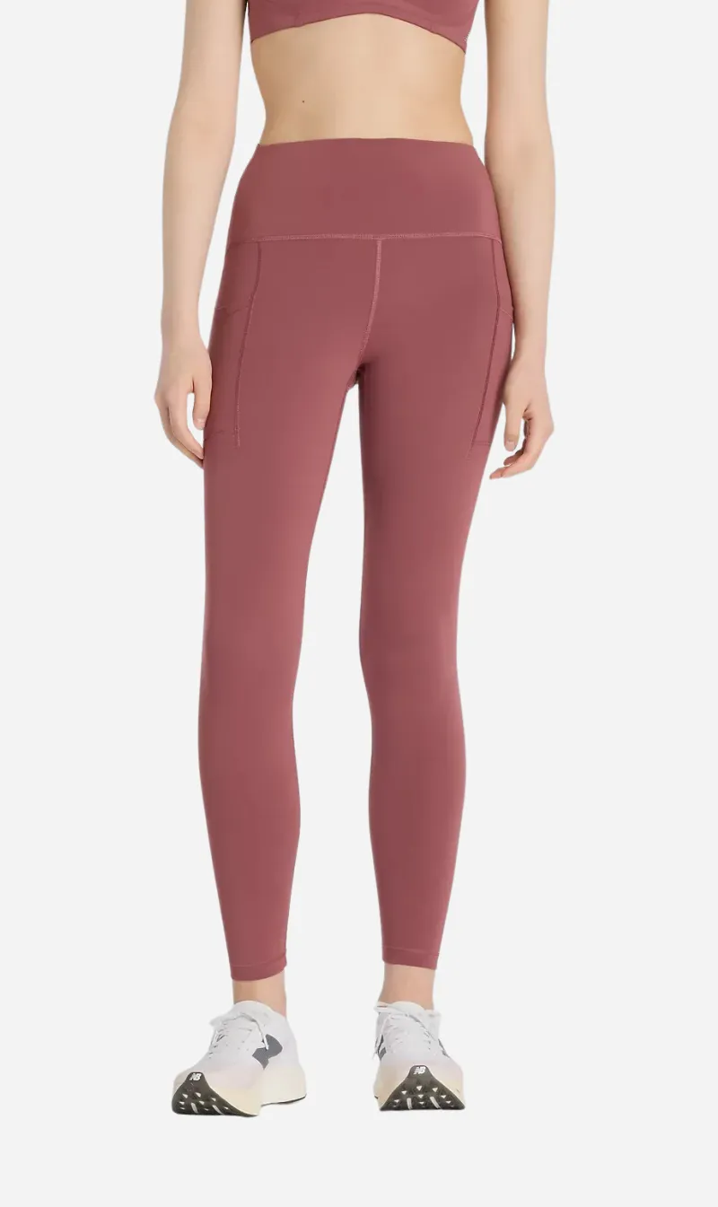 New Balance | Sleek Pocket High Rise Legging 25 Inch - Washed Burgundy sold by Sisters & Co