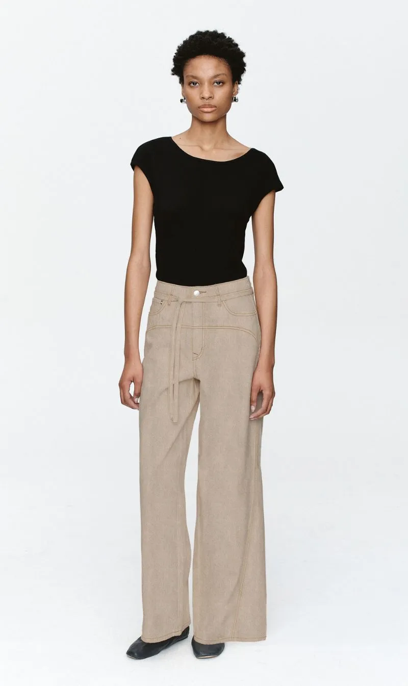 Marle | Tie Curve Seam Jean - Chai sold by Sister & Co