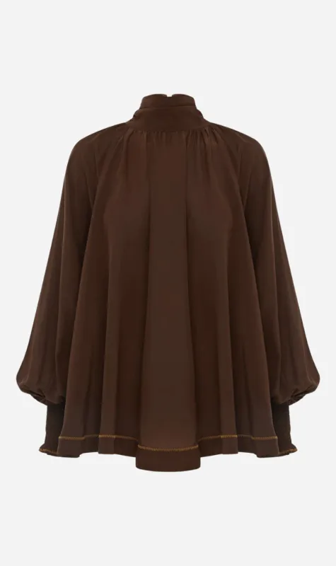 Alemais | Vito Blouse - Chocolate sold by Sister & Co
