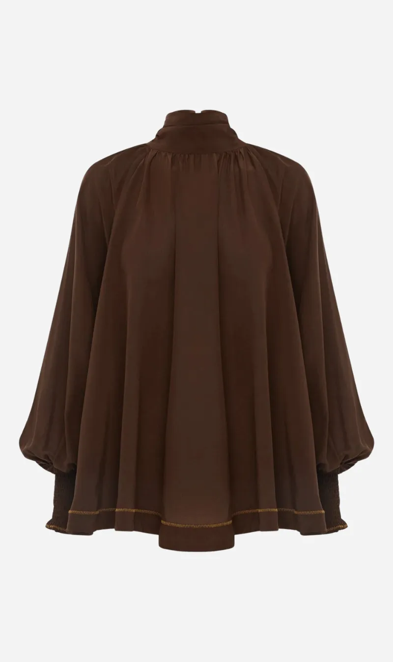 Alemais | Vito Blouse - Chocolate sold by Sister & Co
