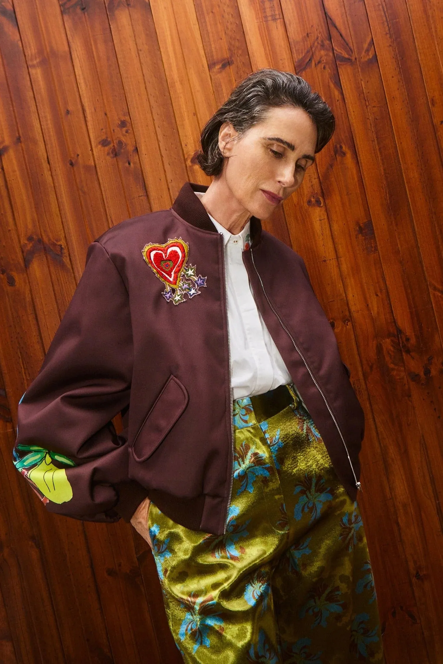Alemais | Fredo Bomber Jacket - Chocolate sold by Sister & Co product image thumbnail 2