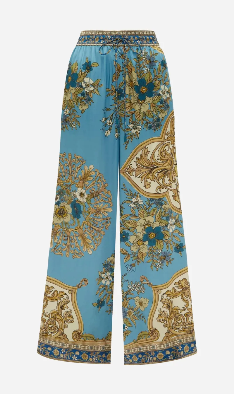 Alemais | Cassie Silk Pant - Blue sold by Sisters & Co