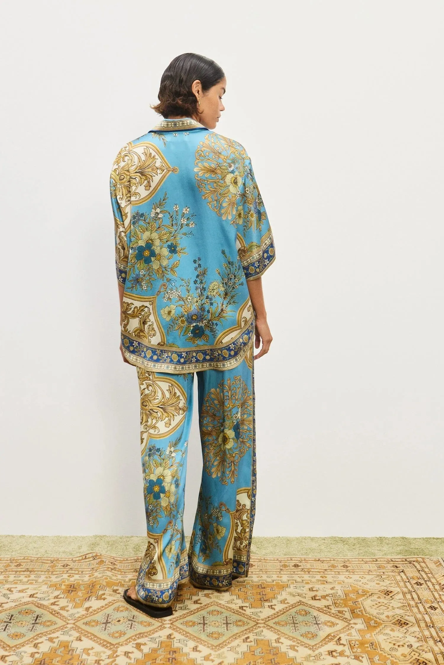 Alemais | Cassie Silk Pant - Blue sold by Sisters & Co product image thumbnail 4