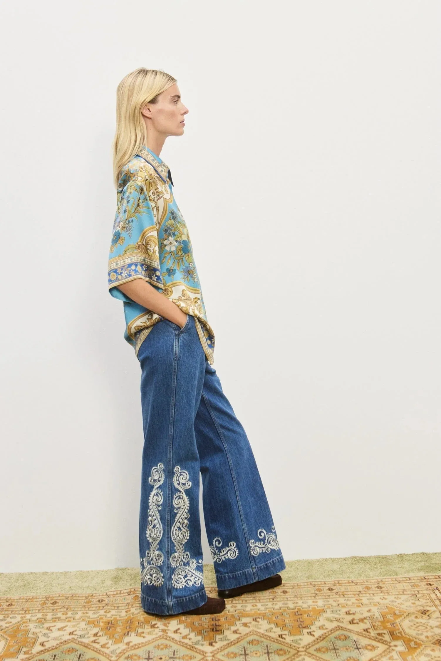 Alemais | Cassie Silk Shirt - Blue sold by Sister & Co product image thumbnail 3