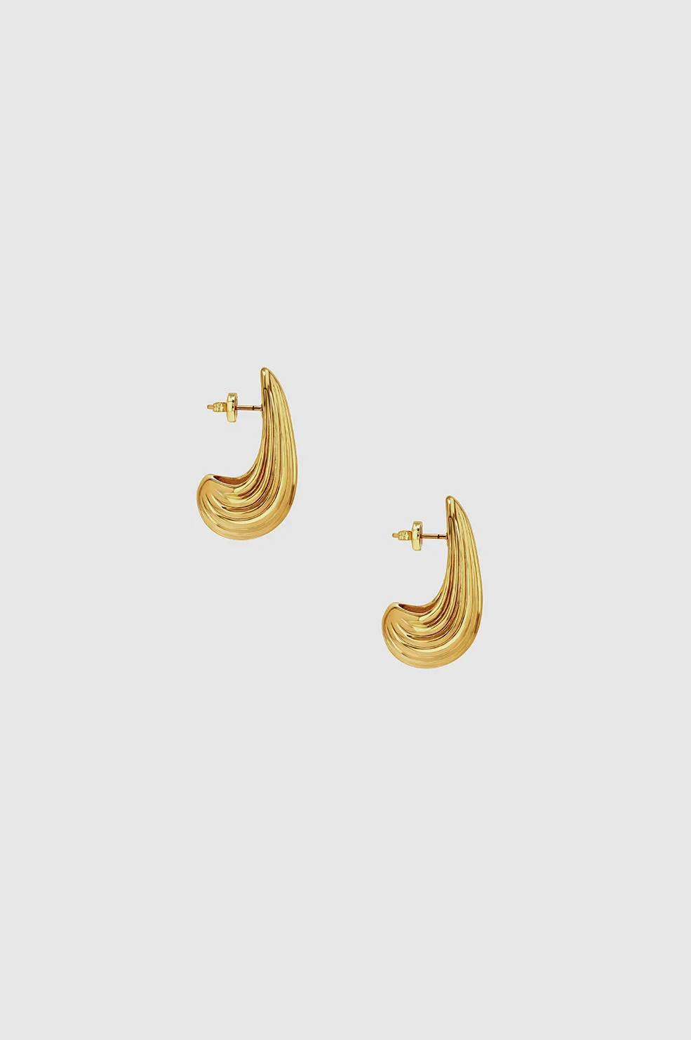 Anine Bing | Ribbed Drop Earrings - Gold sold by Sisters & Co product image thumbnail 3
