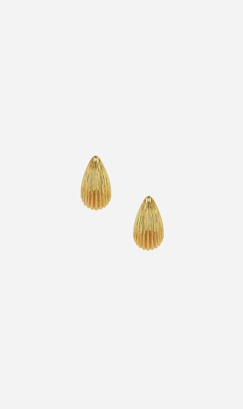 Anine Bing | Ribbed Drop Earrings - Gold sold by Sister & Co