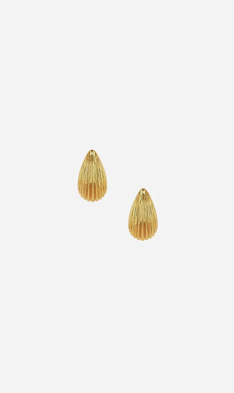 Anine Bing | Ribbed Drop Earrings - Gold sold by Sisters & Co