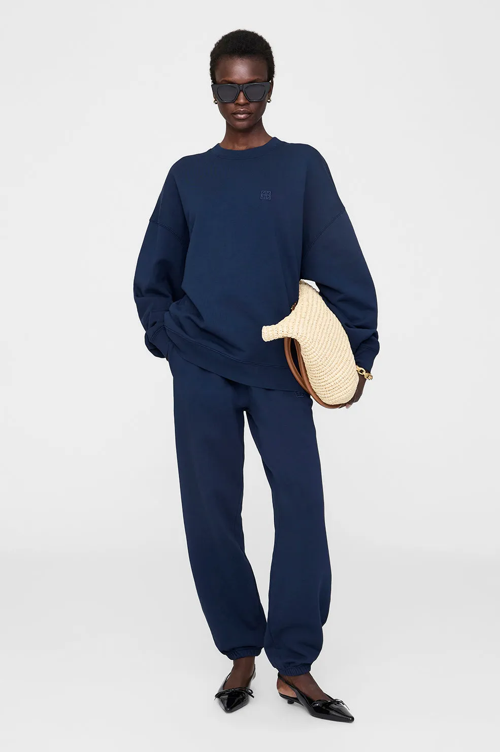 Anine Bing | Karter Jogger Framed Monogram - Washed Navy sold by Sisters & Co product image thumbnail 2