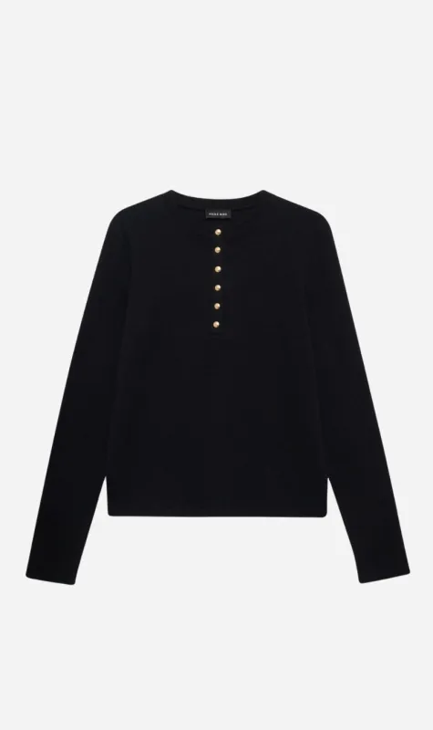 Anine Bing | Alessia Long Sleeve Tee - Black sold by Sister & Co
