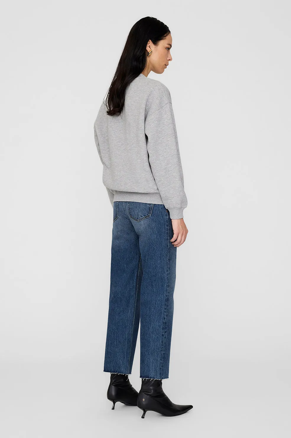 Anine Bing | Spencer Sweatshrit AB - Medium Heather Grey with Navy sold by Sisters & Co product image thumbnail 3