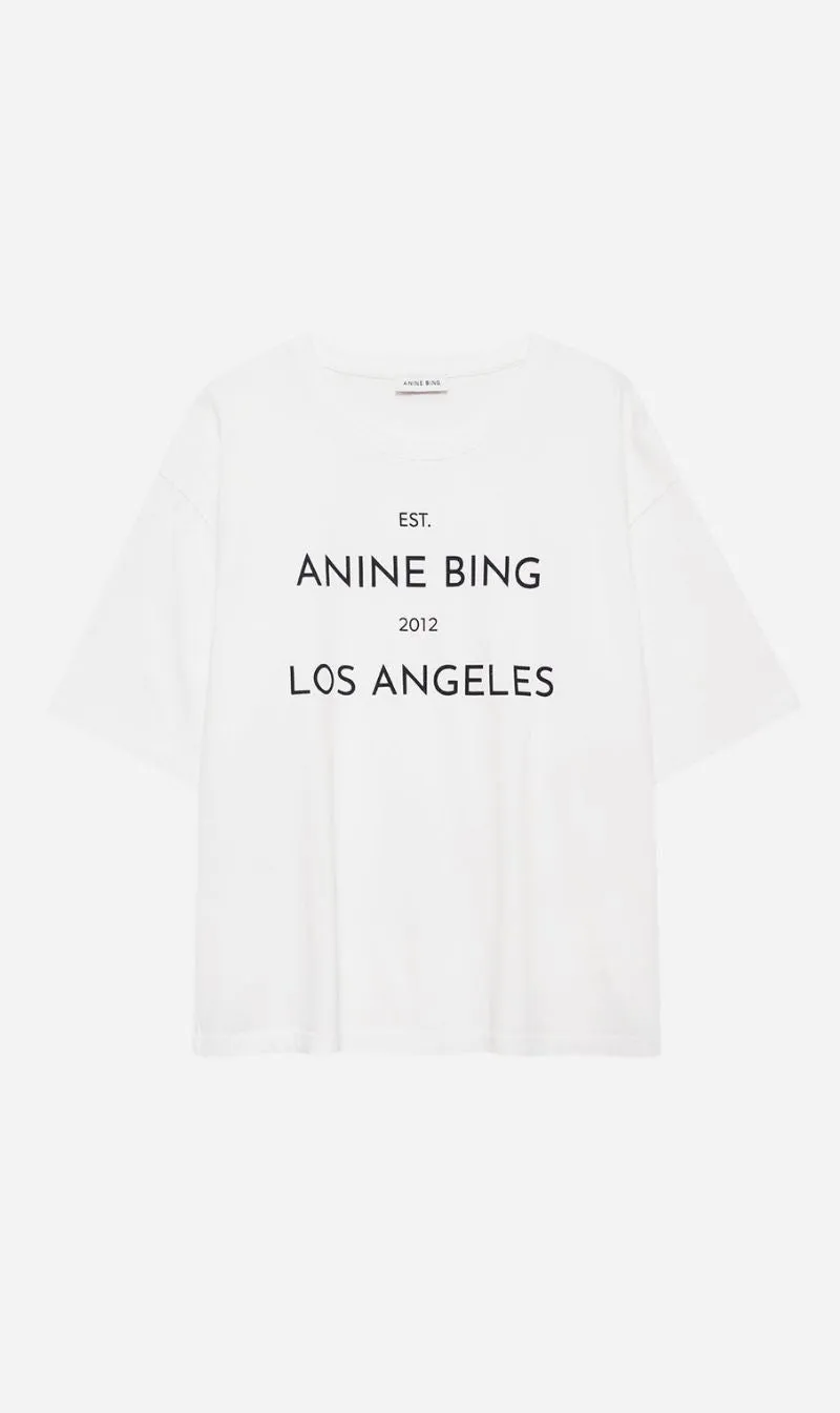 Anine Bing | Rudy Tee Anine Bing - Ivory sold by Sisters & Co
