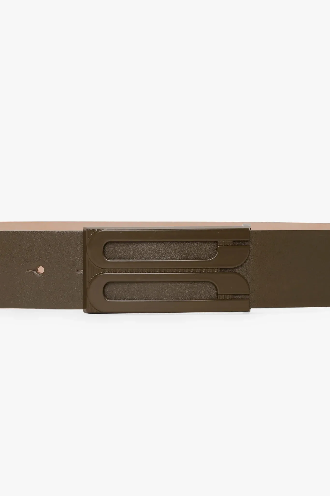 Victoria Beckham | Tonal Jumbo Frame Belt - Dark Khaki sold by Sisters & Co product image thumbnail 3