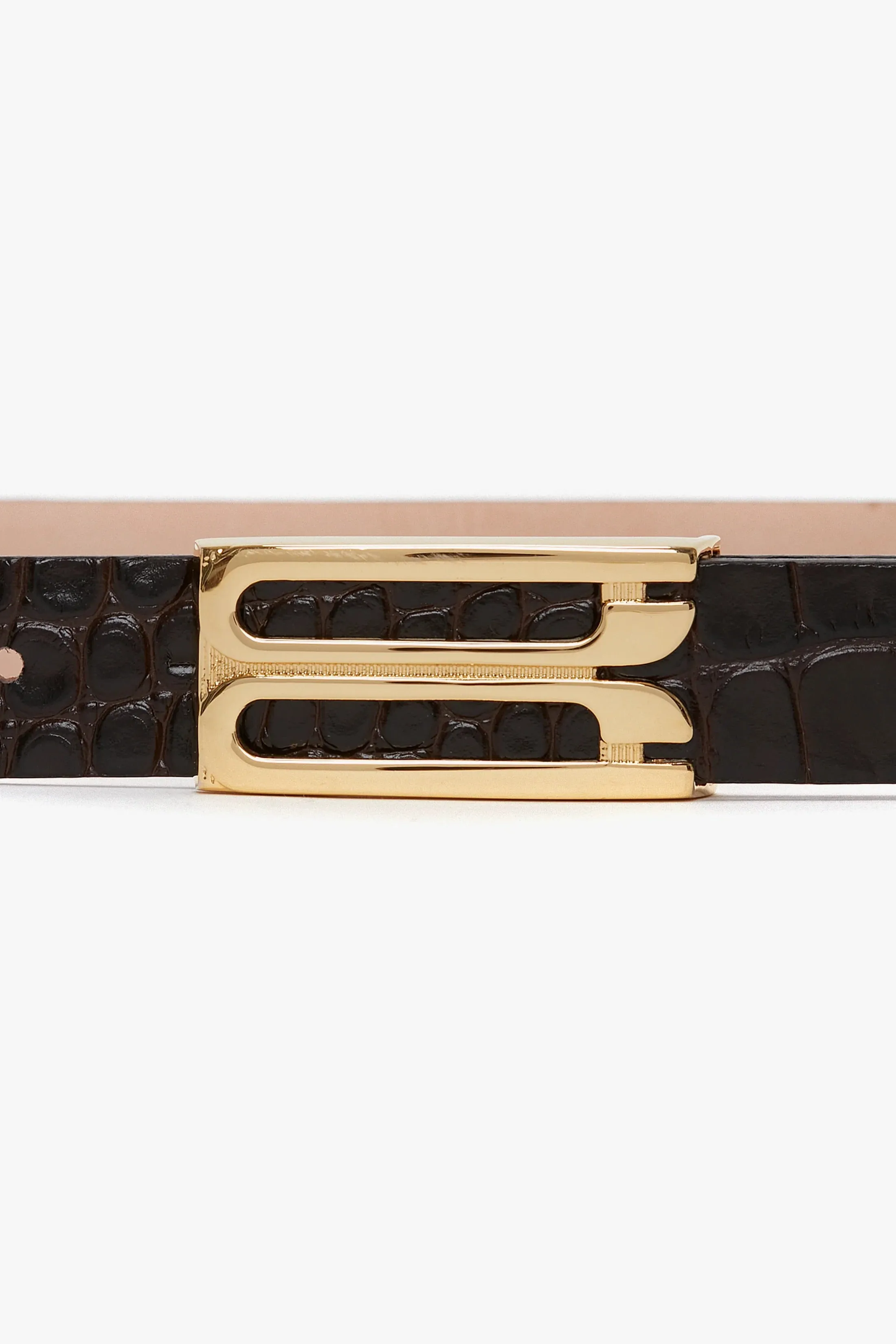 Victoria Beckham | Frame Belt - Espresso Croc Embossed sold by Sisters & Co product image thumbnail 4