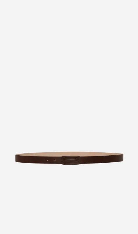 Victoria Beckham | Tonal Frame Belt - Dark Brown sold by Sisters & Co