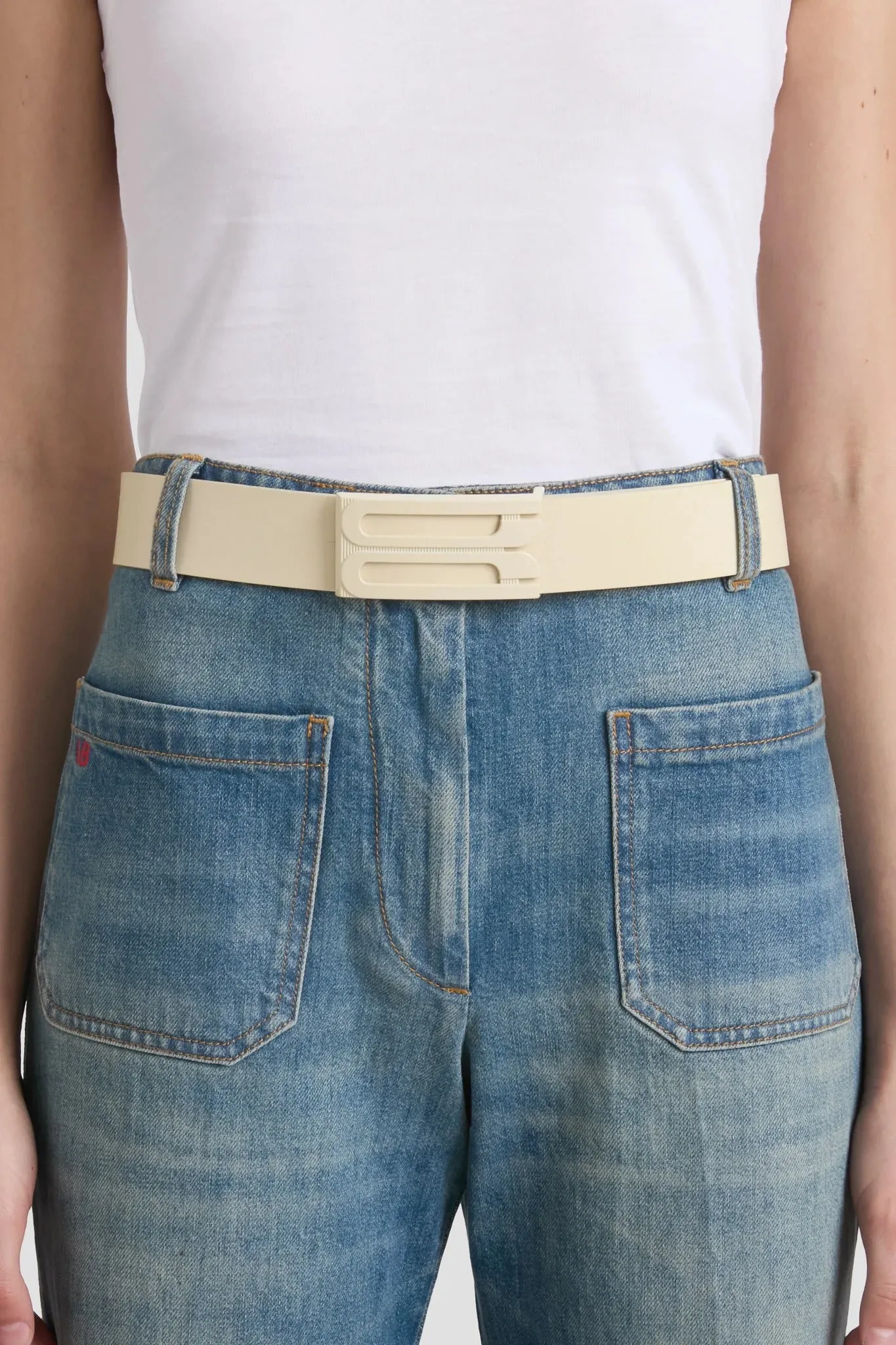 Victoria Beckham | Tonal Jumbo Frame Belt - Ivory sold by Sister & Co product image thumbnail 2