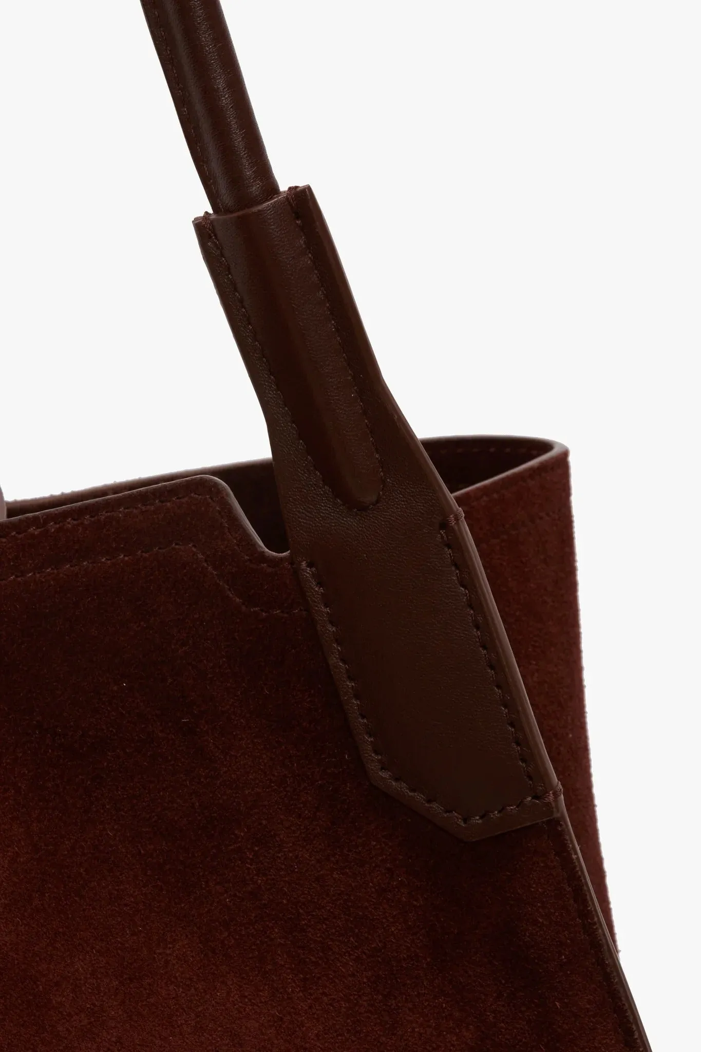 Victoria Beckham | The Victoria Soft Tote - Dark Brown Suede sold by Sisters & Co product image thumbnail 4