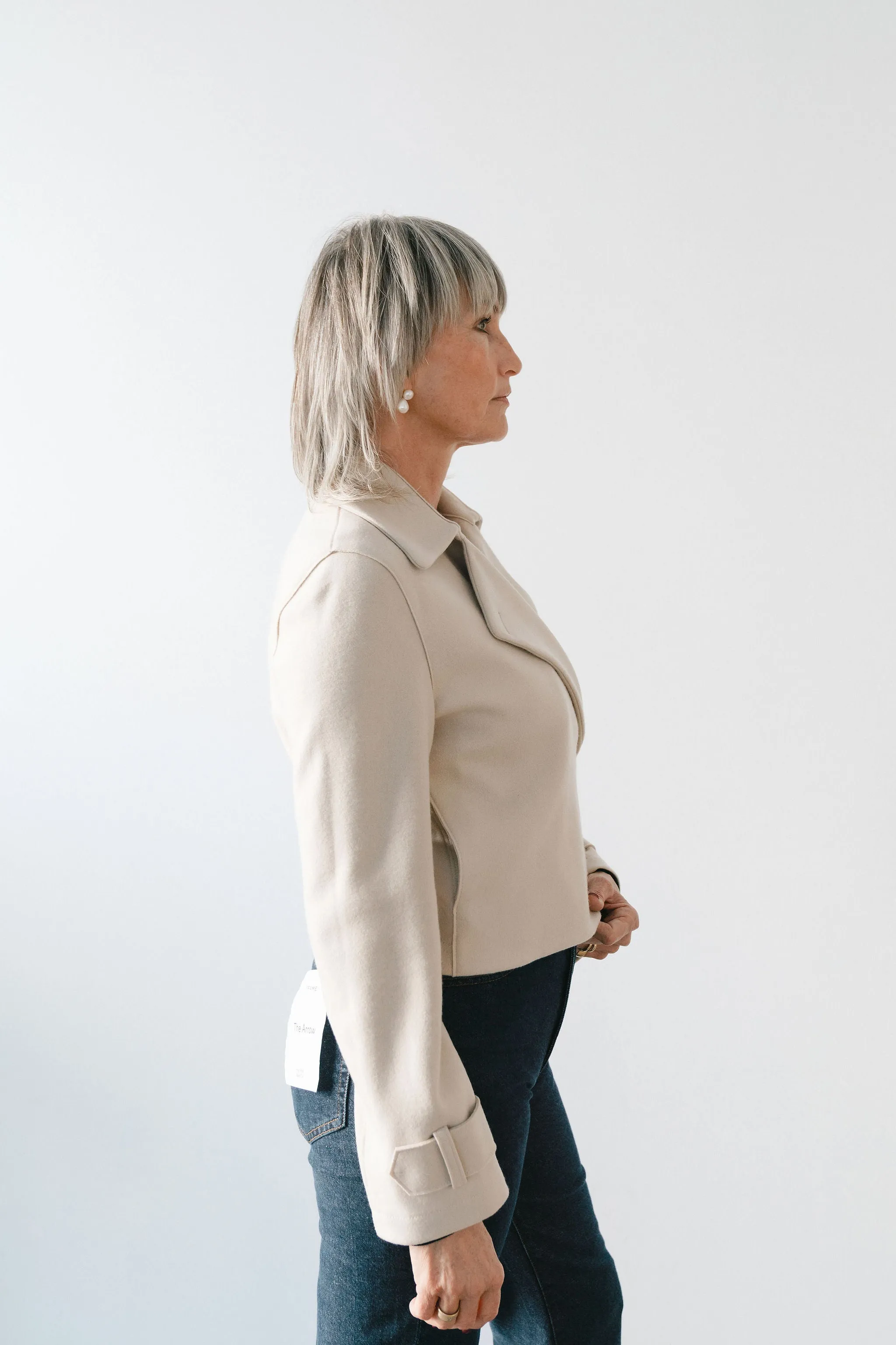 Harris Wharf London | Cropped Trench - Almond sold by Sisters & Co product image thumbnail 3