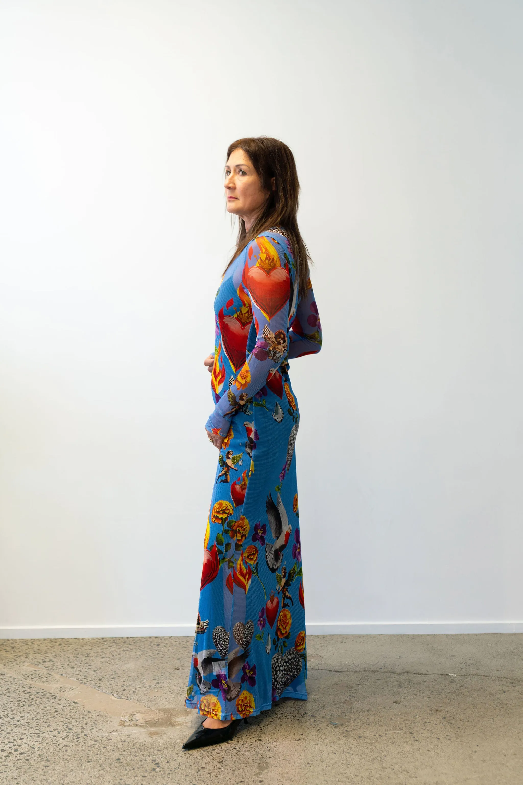 Silk Laundry | Mesh Long Sleeve Dress - Dearly Beloved Mirage sold by Sisters & Co product image thumbnail 2