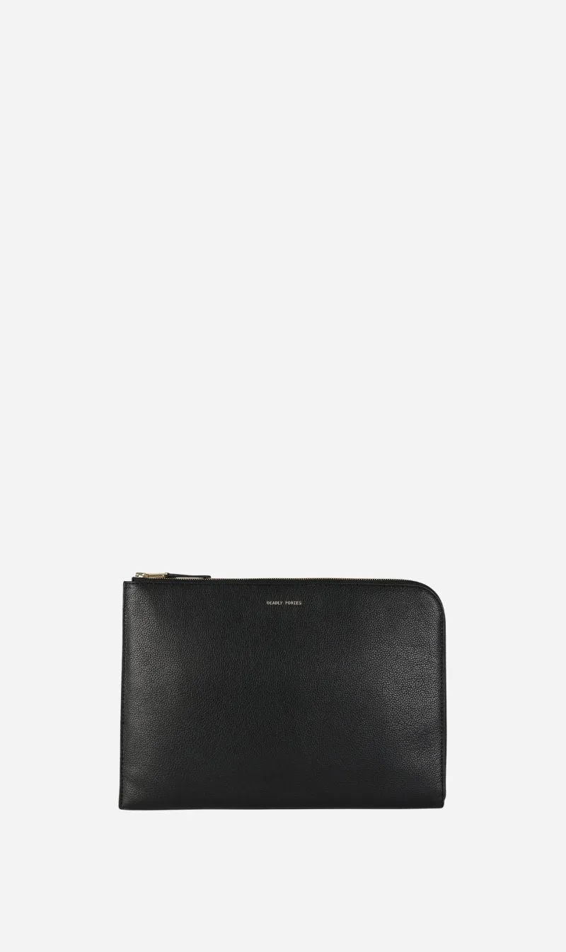 Deadly Ponies | Laptop Sleeve 13" - Black/Brass sold by Sister & Co