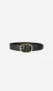 Deadly Ponies | Wide Belt Oval Buckle - Black/Brass sold by Sister & Co
