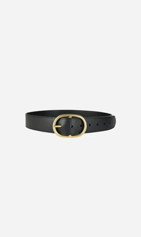 Deadly Ponies | Wide Belt Oval Buckle - Black/Brass sold by Sister & Co