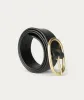 Deadly Ponies | Wide Belt Oval Buckle - Black/Brass sold by Sister & Co
