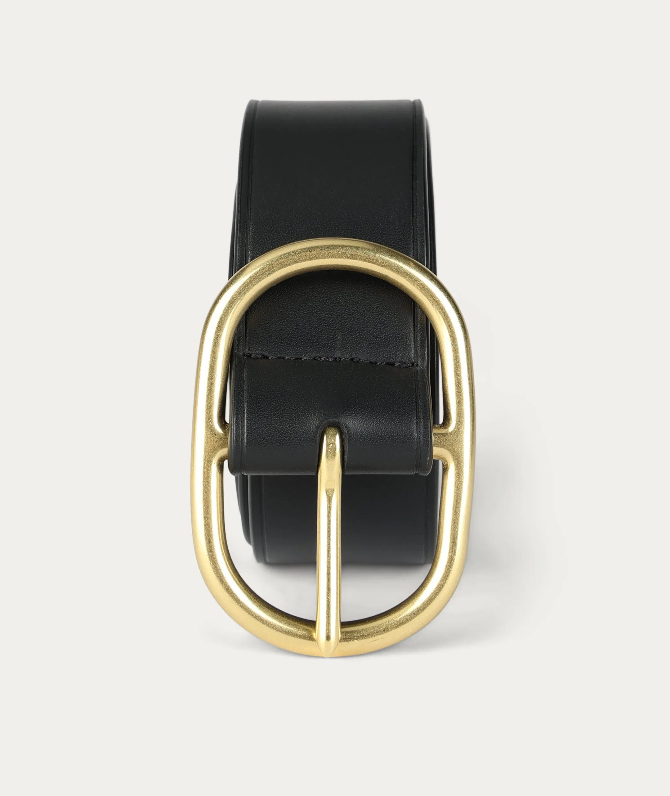 Deadly Ponies | Wide Belt Oval Buckle - Black/Brass sold by Sisters & Co product image thumbnail 3