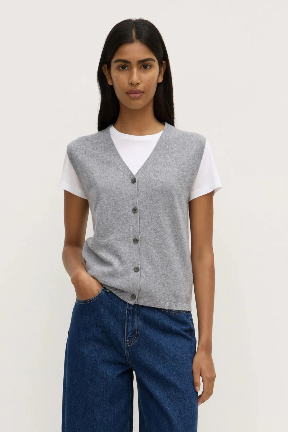 Assembly Label | Lara Cashmere Knit Tank - Grey Marle sold by Sisters & Co product image thumbnail 2