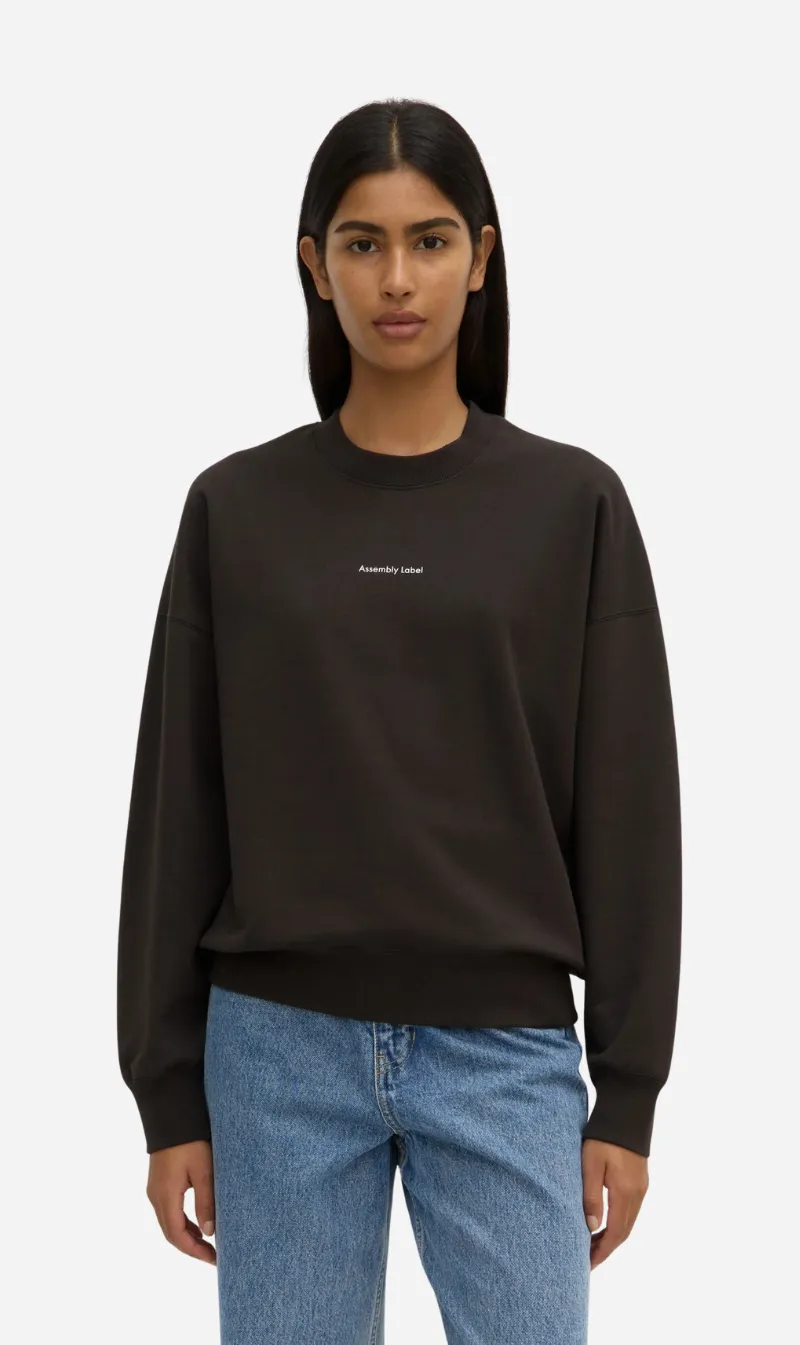 Assembly Label | Atelier Logo Fleece - Washed Black sold by Sisters & Co