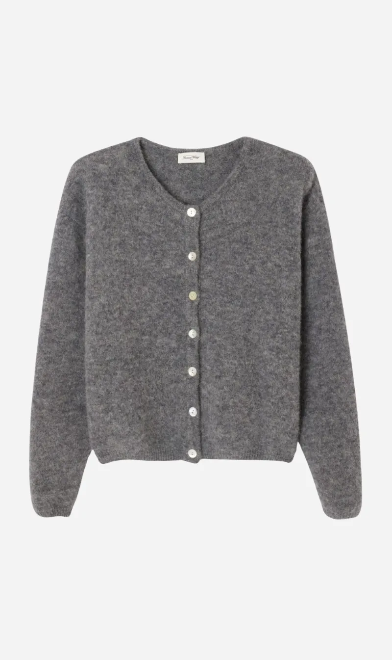 American Vintage | Cardigan Vitow - Melange Steel sold by Sister & Co