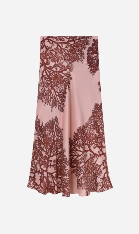 Silk Laundry | Long Bias Cut Skirt - Pressed Coral sold by Sister & Co